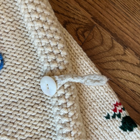 Vintage 40s 50s Mary Maxim Mexicana Cowichan Western Hand Knit Mexican cardigan - Picture 13 of 14